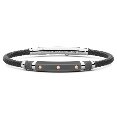 Bracelet Zancan en titane, argent et silicone