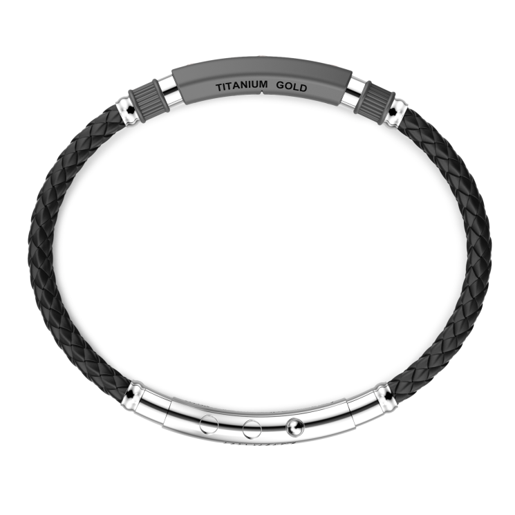 Bracelet Zancan en titane, argent et silicone