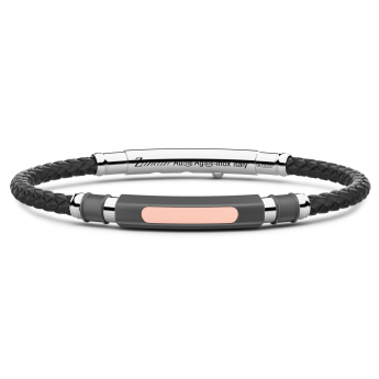 Pulsera Zancan de titanio, plata y silicona