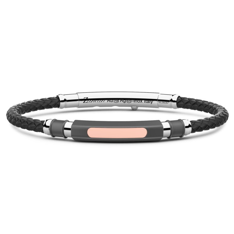 Bracciale Zancan in titanio, argento e silicone