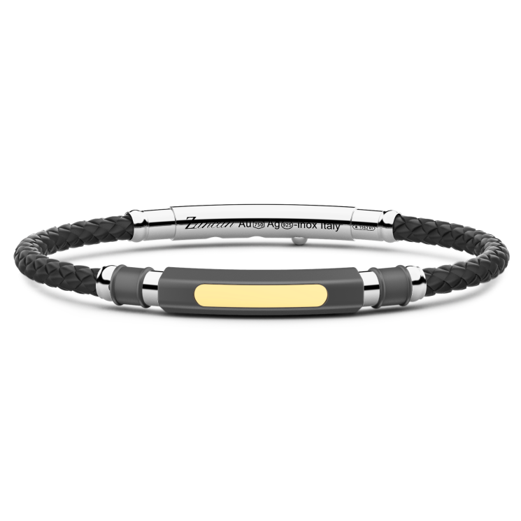 Bracelet Zancan en titane, argent et silicone