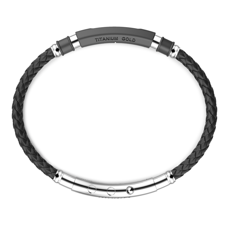 Bracelet Zancan en titane, argent et silicone