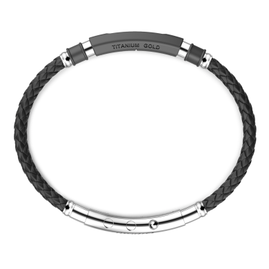 Bracelet Zancan en titane, argent et silicone
