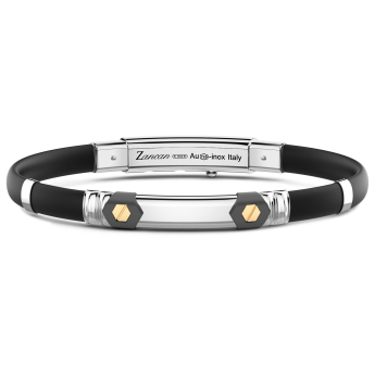 Pulsera Zancan de titanio, plata y silicona