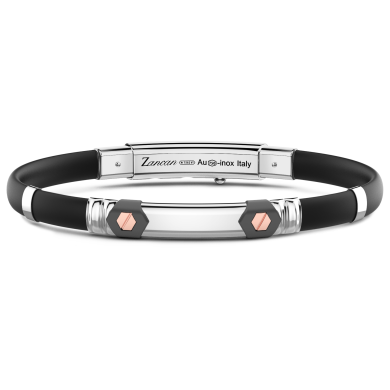 Zancan bracelet in titanium, silver and silicone