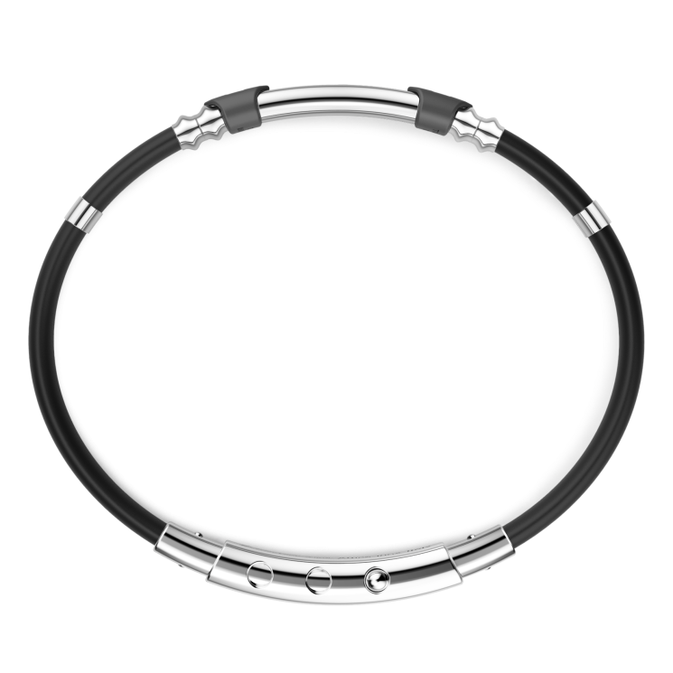 Zancan bracelet in titanium, silver and silicone