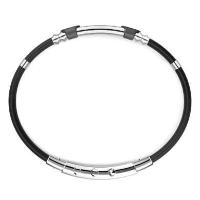 Zancan bracelet in titanium, silver and silicone