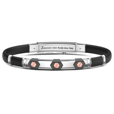 Zancan bracelet in titanium, silver and silicone