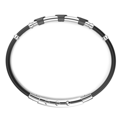 Zancan-Armband aus Titan, Silber und Silikon
