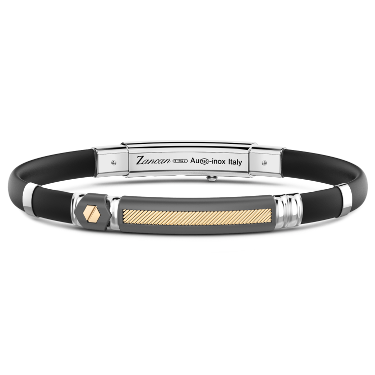 Bracelet Zancan en or 18 carats, titane et argent