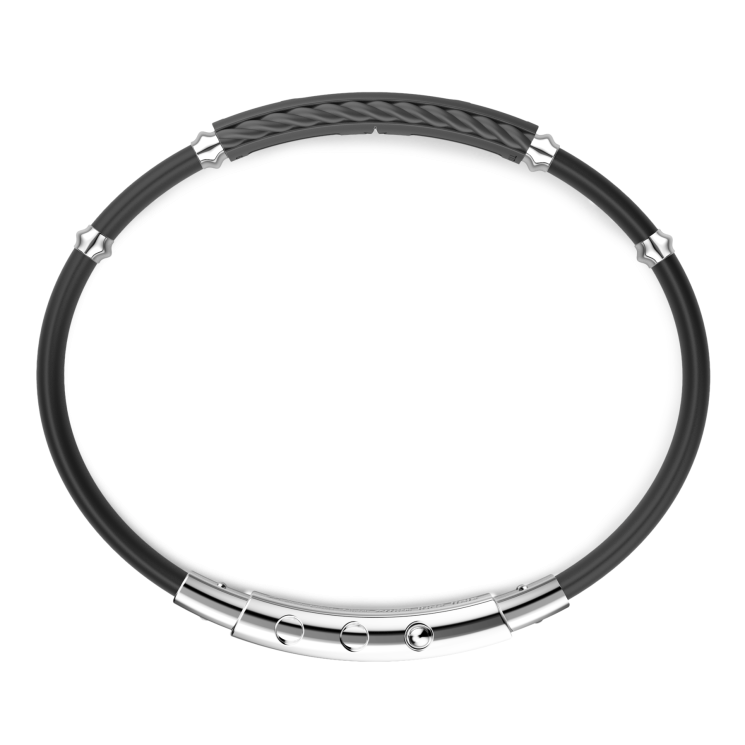 Bracelet Zancan en titane, argent et diamants blancs