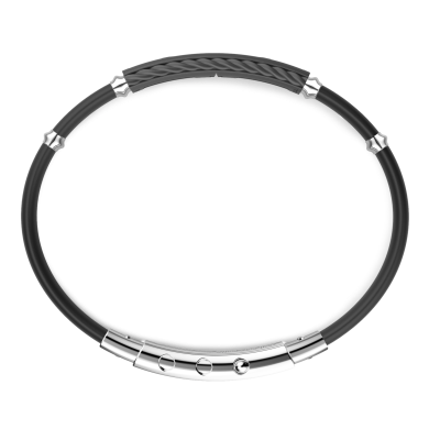 Bracelet Zancan en titane, argent et diamants blancs