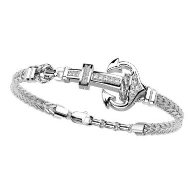 Zancan bracelet with silver anchor and stones.