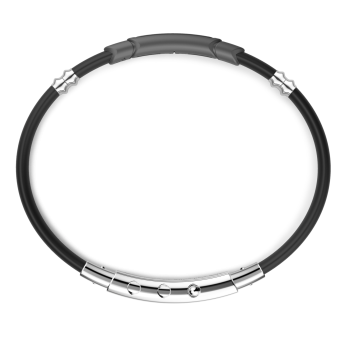 Pulsera Zancan en titanio, plata y diamantes blancos 2