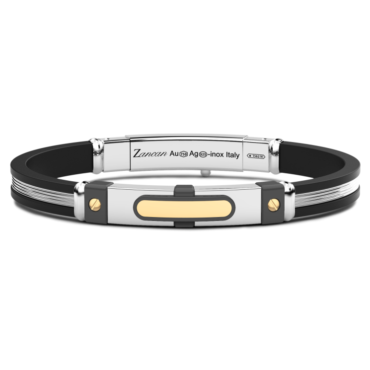Zancan bracelet in 18-carat gold, titanium and silver
