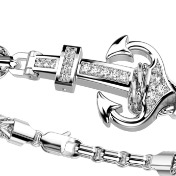 Zancan bracelet with silver anchor and stones. 2