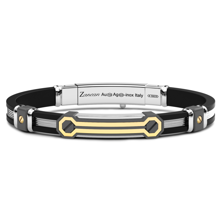 Zancan bracelet in 18kt gold, titanium and silver