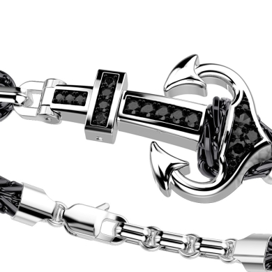 Zancan bracelet with silver anchor and stones.