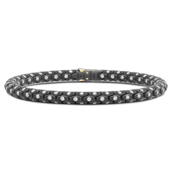 Pulsera Zancan de oro de 18 quilates, titanio y diamantes blancos