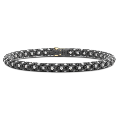 Zancan bracelet in 18k gold, titanium and white diamonds