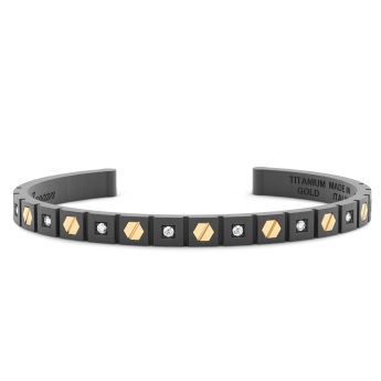 Bracciale Zancan in oro 18kt, titanio e diamanti bianchi