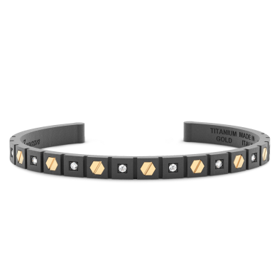 Bracciale Zancan in oro 18kt, titanio e diamanti bianchi