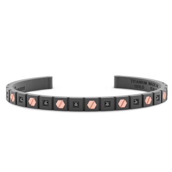 Zancan-Armband aus 18 Karat Gold, Titan und schwarzen Diamanten