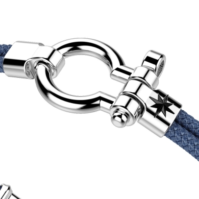 Zancan kevlar bracelet with silver nautical shackle.