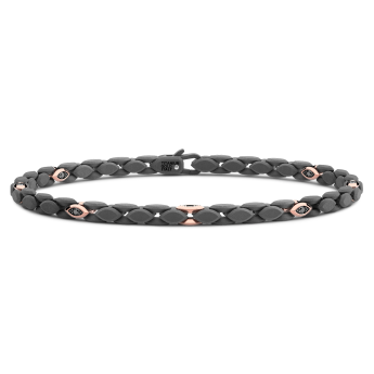 Bracciale Zancan in oro 18kt, titanio e diamanti neri