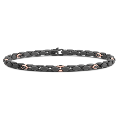 Zancan bracelet in 18k gold, titanium and black diamonds