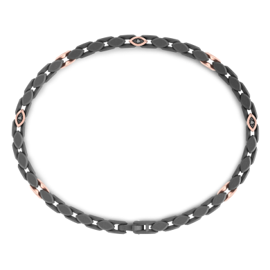 Zancan bracelet in 18k gold, titanium and black diamonds