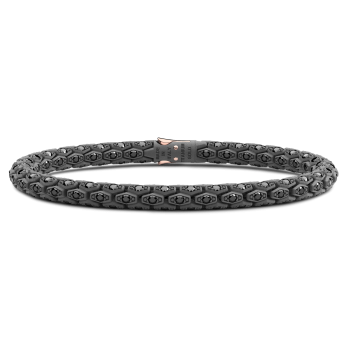 Zancan-Armband aus 18 Karat Gold, Titan und schwarzen Diamanten