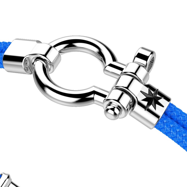 Zancan kevlar bracelet with silver nautical shackle.