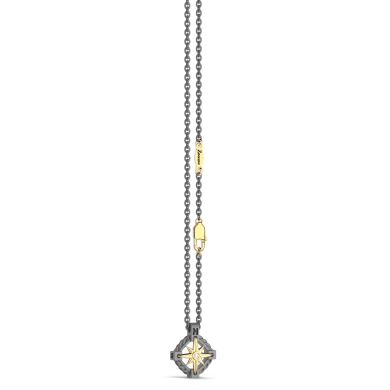 Zancan Necklace in Titanium and 18k Gold with Wind Rose and Diamond | Eternity Titanium Collectio