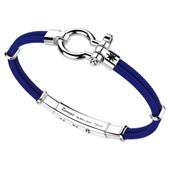 Zancan kevlar bracelet with silver nautical shackle.