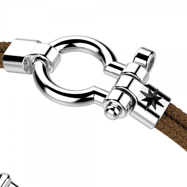 Zancan kevlar bracelet with silver nautical shackle.