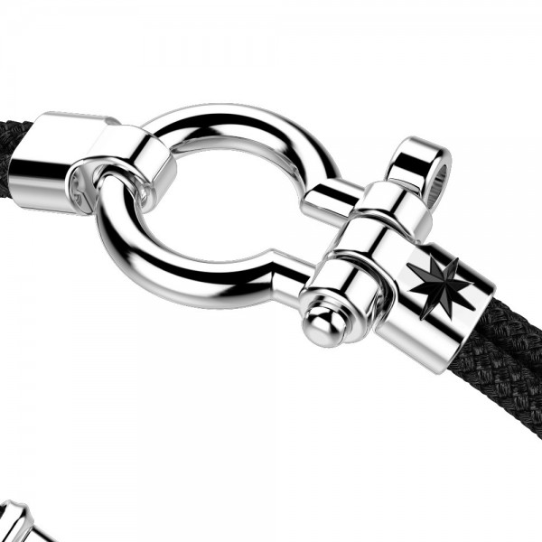 Zancan kevlar bracelet with silver nautical shackle.