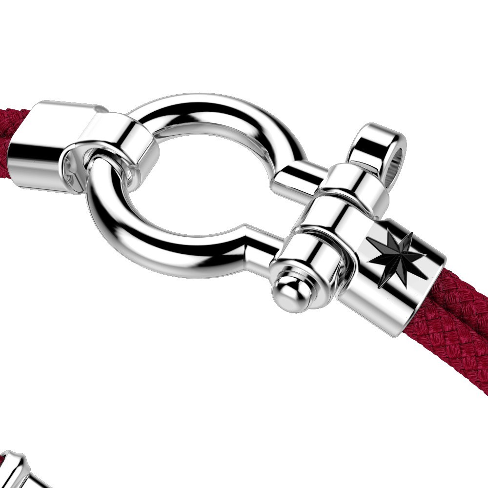Zancan kevlar bracelet with silver nautical shackle.