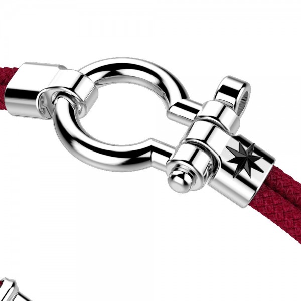 Zancan kevlar bracelet with silver nautical shackle.