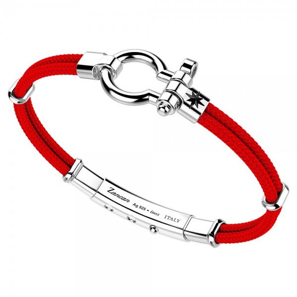 Zancan kevlar bracelet with silver nautical shackle.