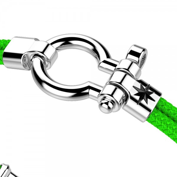 Zancan kevlar bracelet with silver nautical shackle.
