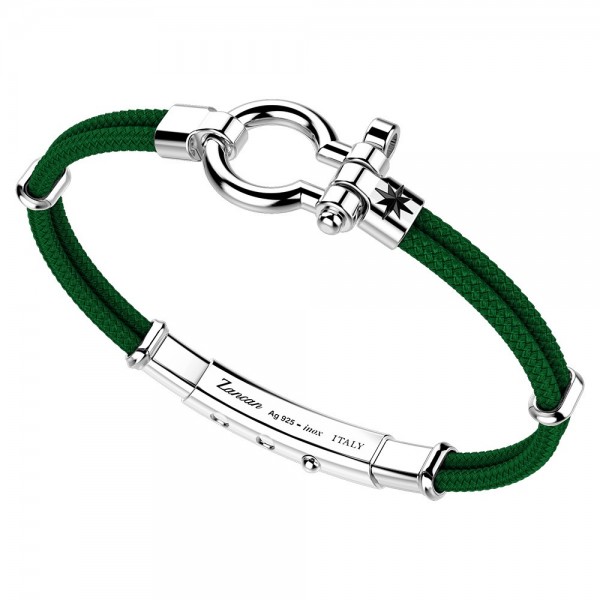 Zancan kevlar bracelet with silver nautical shackle.