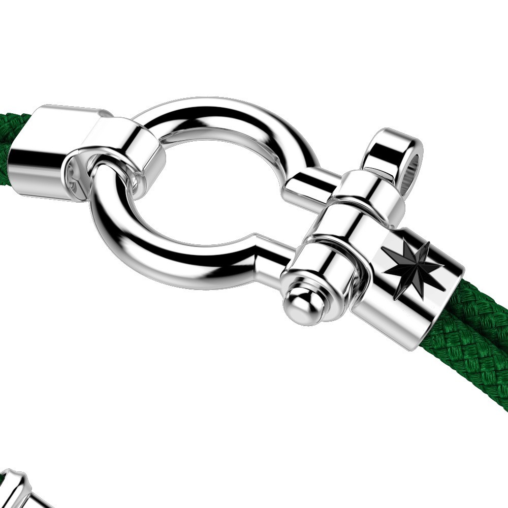 Zancan kevlar bracelet with silver nautical shackle.