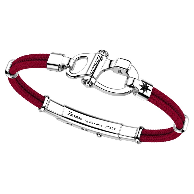 Zancan-Armband aus Kevlar mit Schäkel aus Silber.