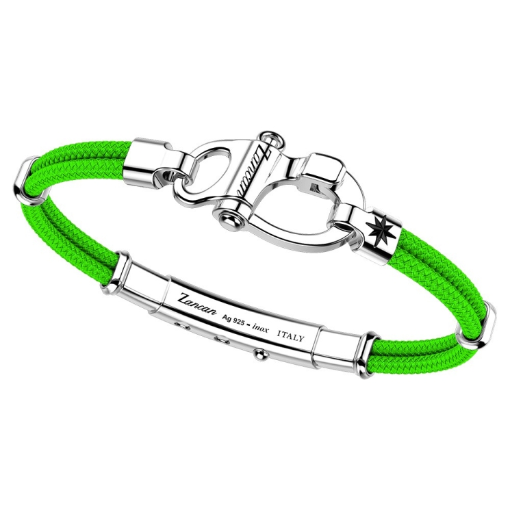 Zancan kevlar bracelet with silver nautical hook.