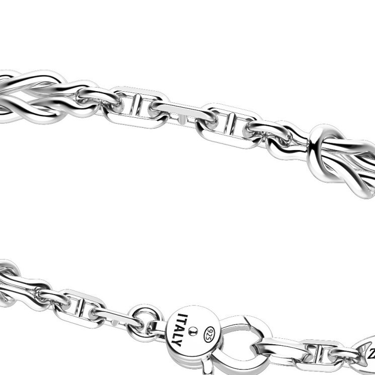Zancan silver bracelet with nautical knots.
