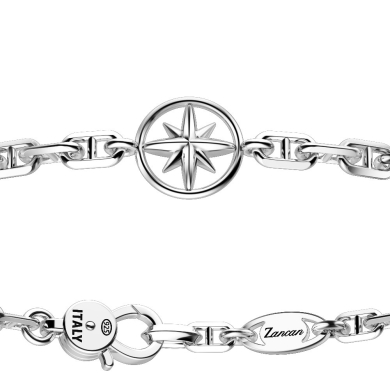 Pulsera Zancan de plata con rosas de los vientos.