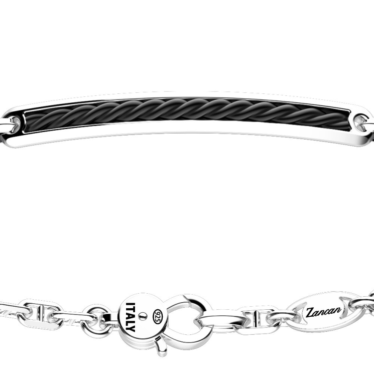 Zancan-Armband aus Silber mit Plakette.