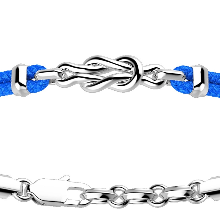 Zancan-Armband aus Kevlar mit Knoten aus Silber.