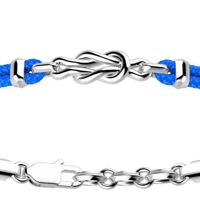 Zancan-Armband aus Kevlar mit Knoten aus Silber.
